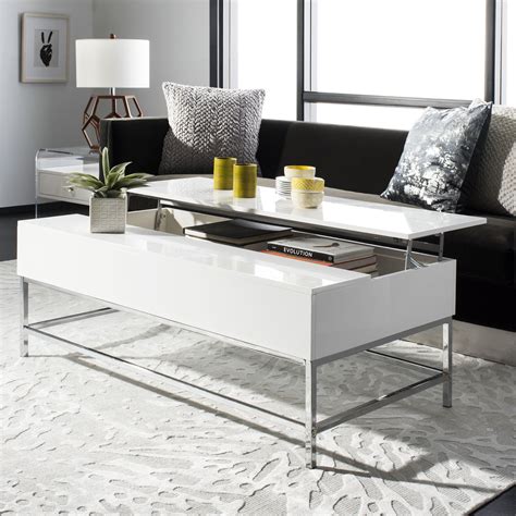 Deal Modern White Lift Top Coffee Table
